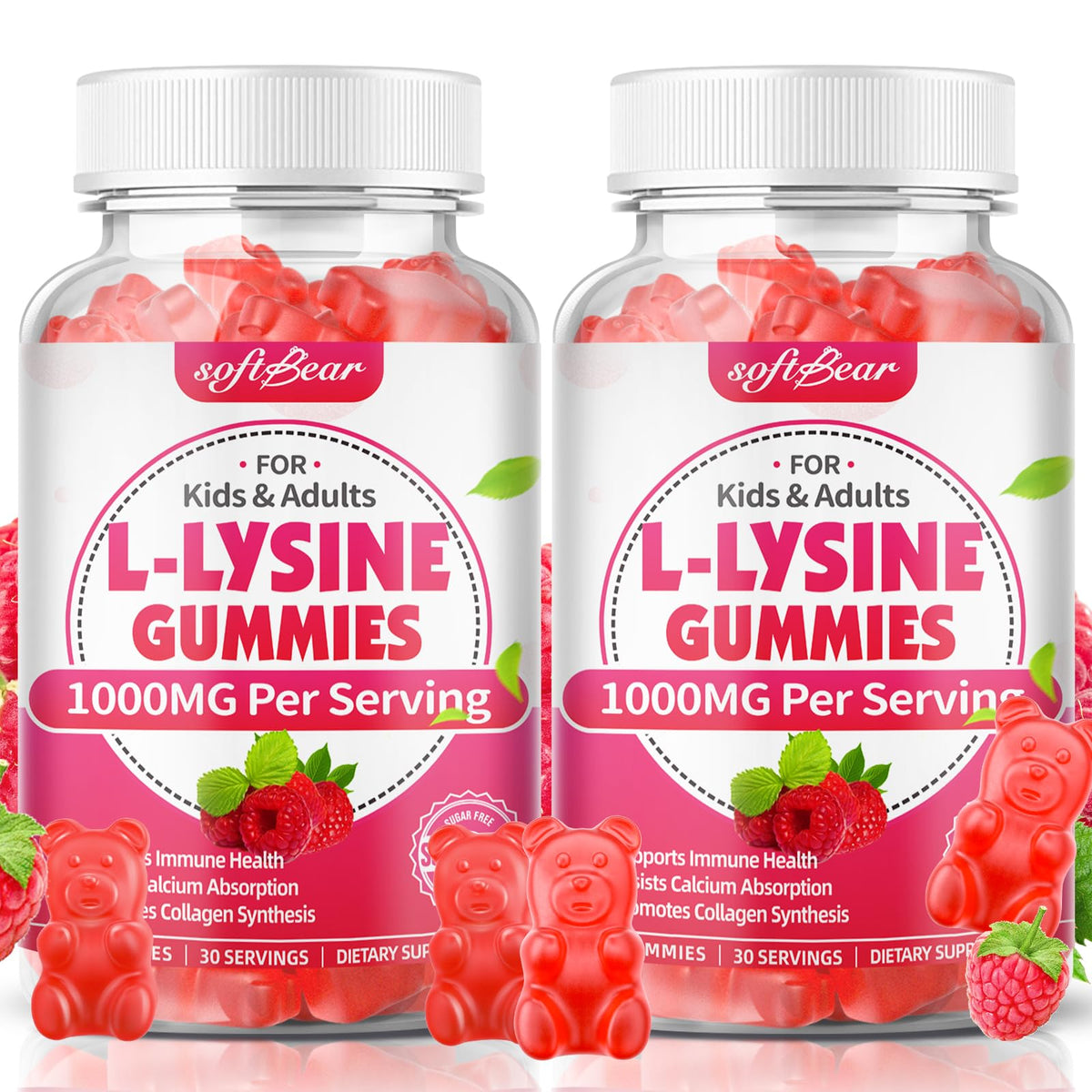 Gummies L-Lysine softbear 1000mg vue de face