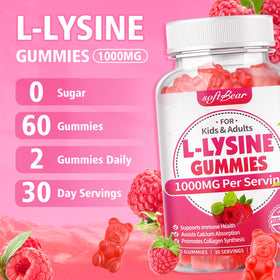 Gummies L-Lysine softbear à côté de fruits frais