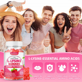 Gummies L-Lysine softbear avec une main tenant un bonbon