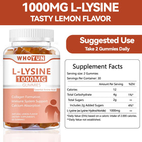 Gummies L-Lysine Whoyun, emballage avec 120 pièces