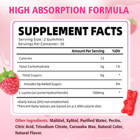 Gummies L-Lysine YUULAI en gros plan, texture moelleuse