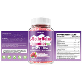 Gummies L-Méthylfolate 15 mg Luislyfe avec une cuillère