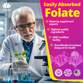 Gummies L-Méthylfolate 15mg et B12 1000 mcg sur une assiette
