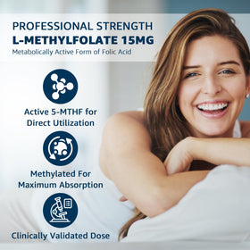 Gummies L-Méthylfolate à côté d'une cuillère avec portion