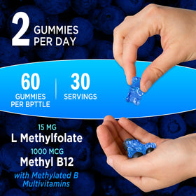 Gummies L-Méthylfolate avec étiquette de composition