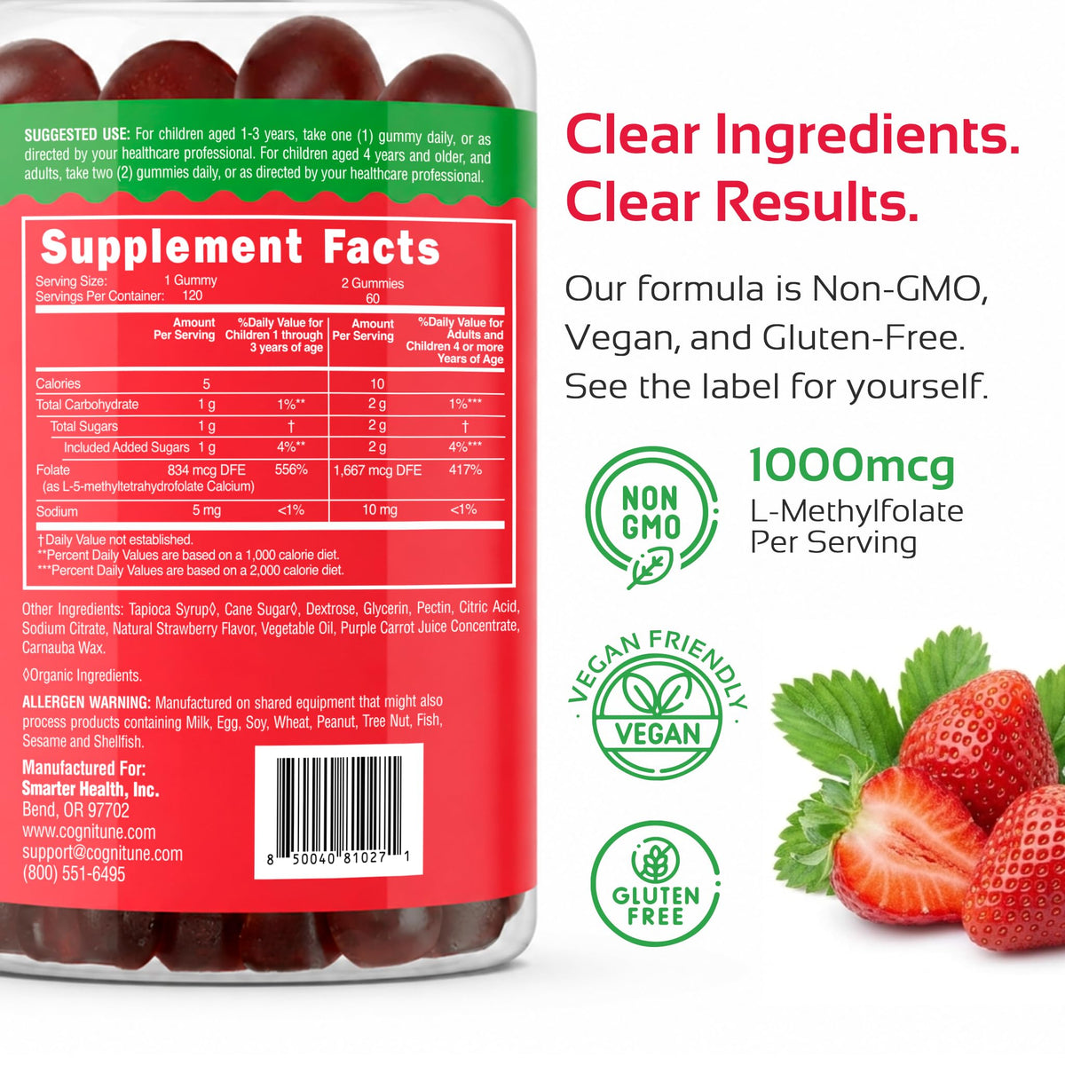 Gummies L-Méthylfolate avec une cuillère pour dosage