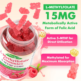 Gummies L-Méthylfolate MEENCCD avec dosage sur une cuillère