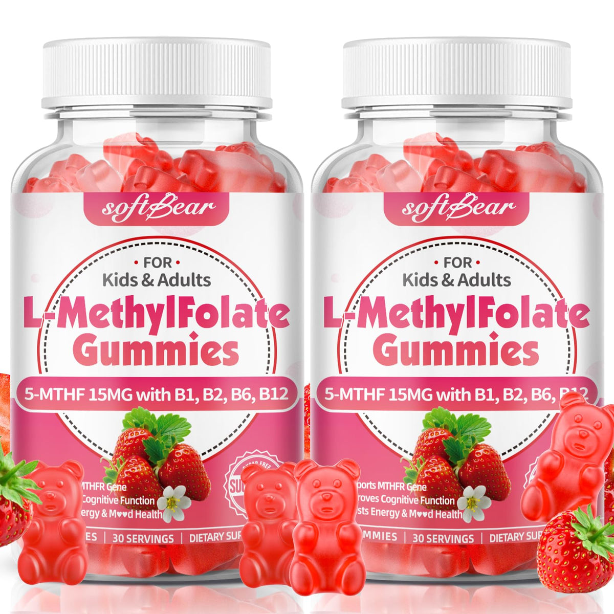 Gummies L-Méthylfolate softbear 15mg vue de face