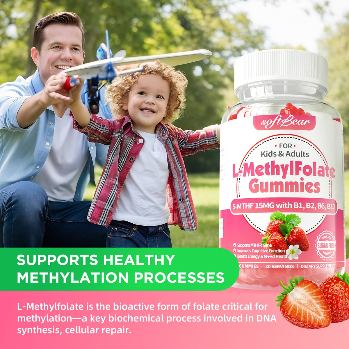 Gummies L-Méthylfolate softbear avec ingrédients naturels