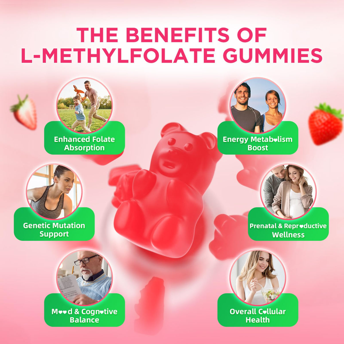 Gummies L-Méthylfolate softbear avec texture facile à mâcher