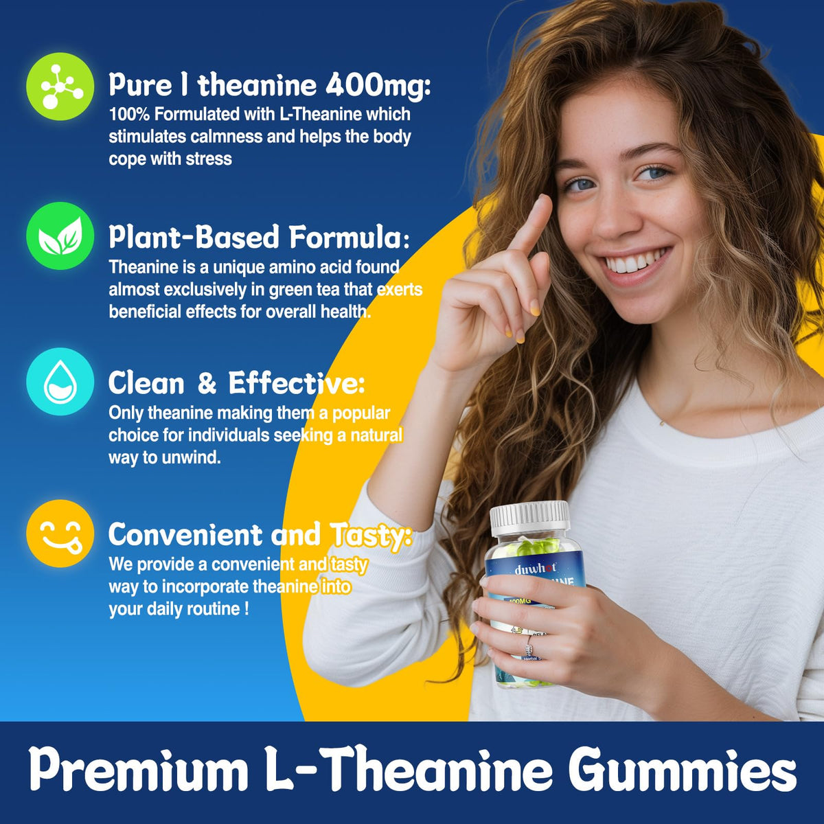Gummies L-Theanine 400mg duwhot, ingrédients naturels