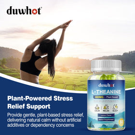 Gummies L-Theanine 400mg duwhot, présentation avec fruits