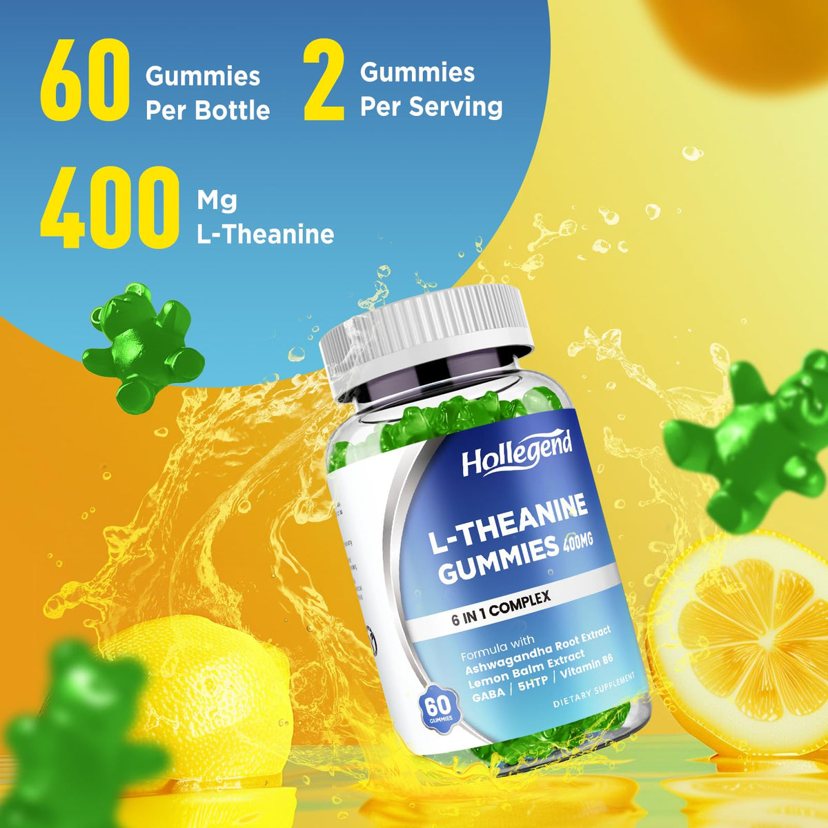 Gummies L-Theanine HOLLEGEND montrant l'emballage