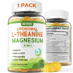 Gummies L-Théanine liposomales NEVISS, 200mg L-Théanine 400mg Magnésium, vue de face
