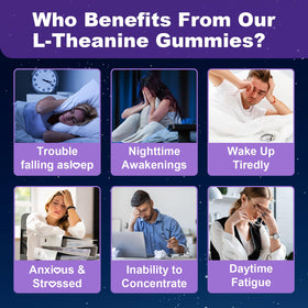 Gummies L-Theanine Sijigood, présentation avec fruits