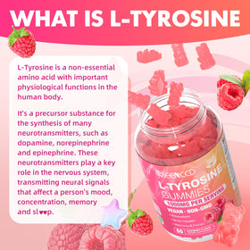 Gummies L-Tyrosine 1000mg MEENCCD montrant la texture gummy