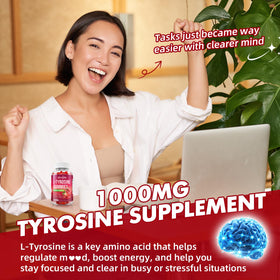 Gummies L-Tyrosine GrnLife, présentation avec une cuillère