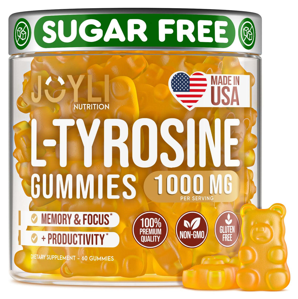 Gummies L-Tyrosine JOYLI Nutrition 1000mg vue de face
