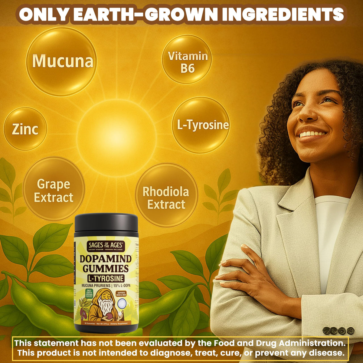 Gummies L-Tyrosine Sages Of The Ages avec des fruits