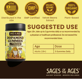 Gummies L-Tyrosine Sages Of The Ages sur une table