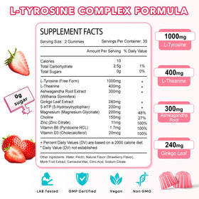 Gummies L-Tyrosine Zetelixia avec fruits frais