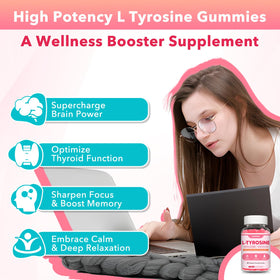 Gummies L-Tyrosine Zetelixia fraise en gros plan