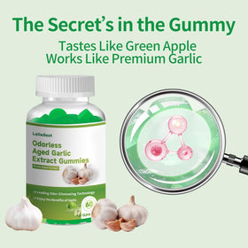 Gummies LallaBest d'extrait d'ail vieilli sur une table