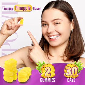 Gummies Lazpowfi à l'Inositol avec un verre d'eau