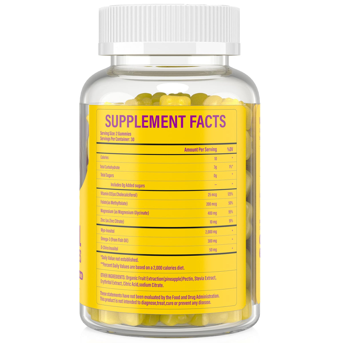 Gummies Lazpowfi à l'Inositol sur un fond neutre