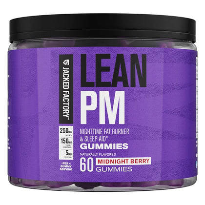 Gummies Lean PM Jacked Factory 60 gummies au goût de baies de minuit