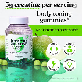 Gummies Lemme créatine monohydrate pomme acide avec une main