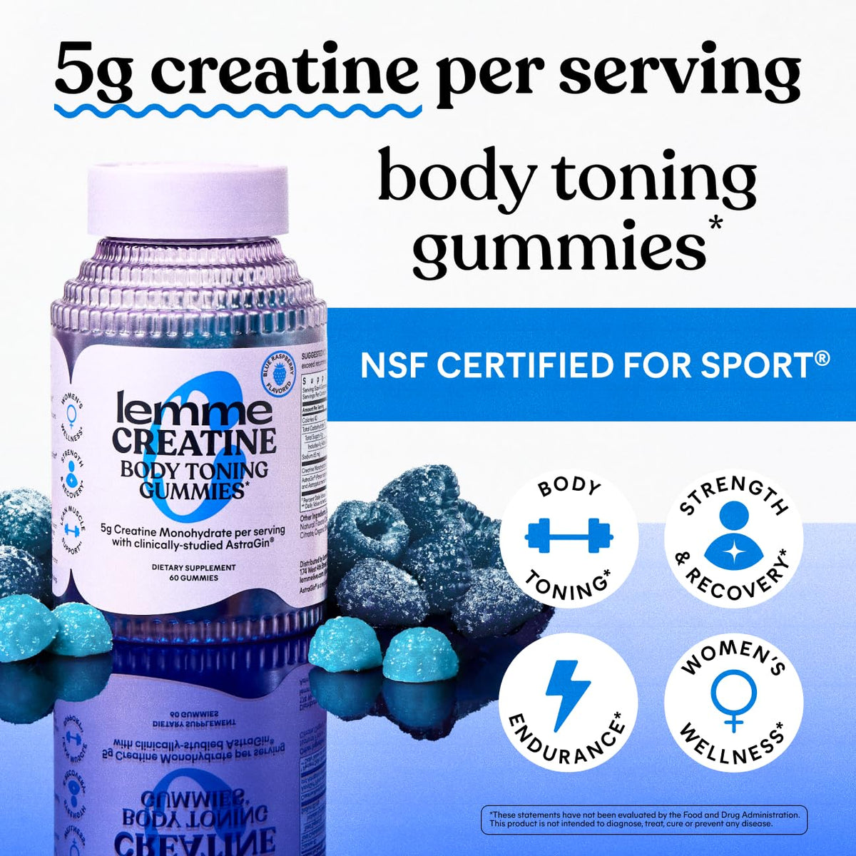 Gummies Lemme présentées sur un fond coloré