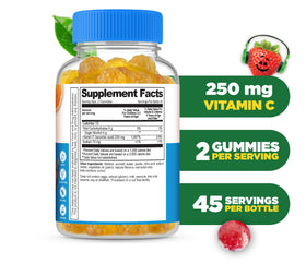 Gummies Lifeable à la vitamine C goût orange, deux gummies sur une cuillère