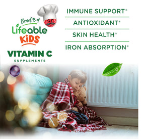 Gummies Lifeable à la vitamine C, vue de face du flacon