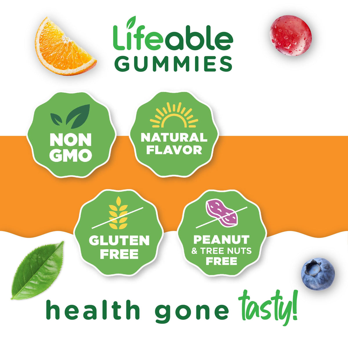 Gummies Lifeable Calcium D3, vue de l'arrière de la bouteille