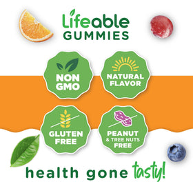 Gummies Lifeable Calcium Magnésium Zinc sur une table