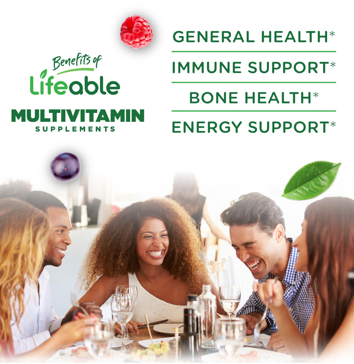 Gummies Lifeable multivitamines à mâcher, couleur baies