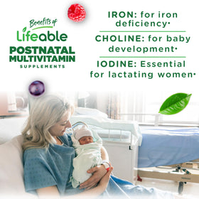 Gummies Lifeable multivitamines postnatales avec un fond de fruits