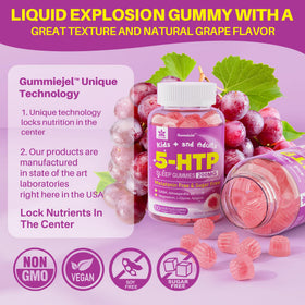 Gummies LILICARE 5HTP avec ingrédients en gros plan