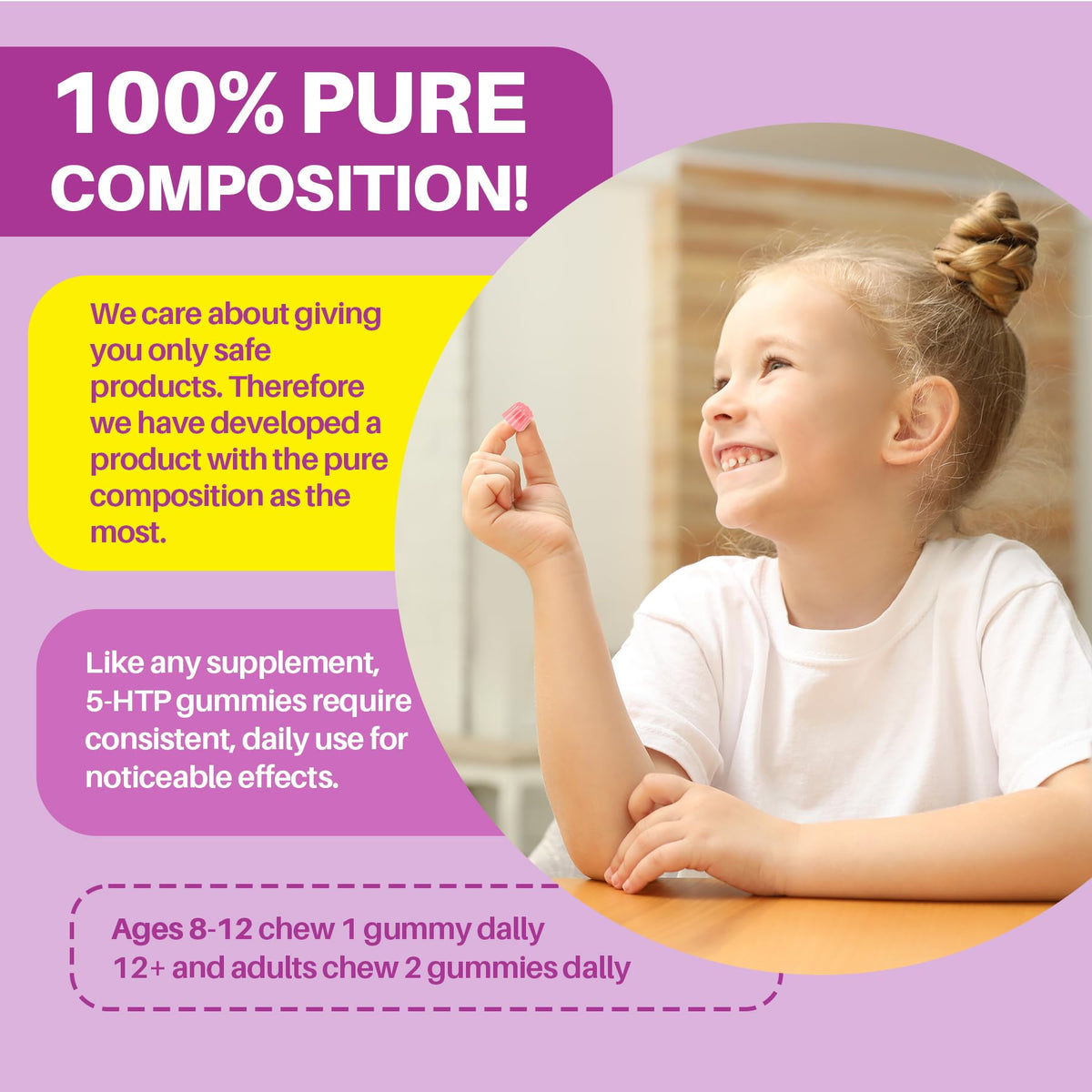 Gummies LILICARE 5HTP emballage, vue de dessus
