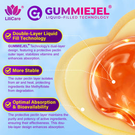 Gummies LILICARE à côté d'un verre d'eau