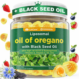 Gummies LILICARE à l'huile d'origan et à l'huile de graines noires, vue de face