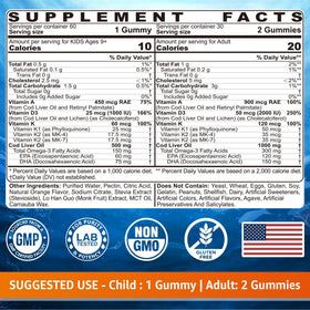 Gummies LILICARE à l'huile de foie de morue 249g arrière