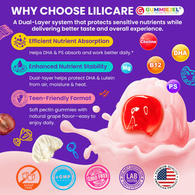 Gummies LILICARE avec un verre d'eau à côté