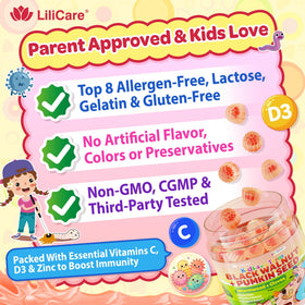 Gummies LILICARE, étiquette avec informations nutritionnelles