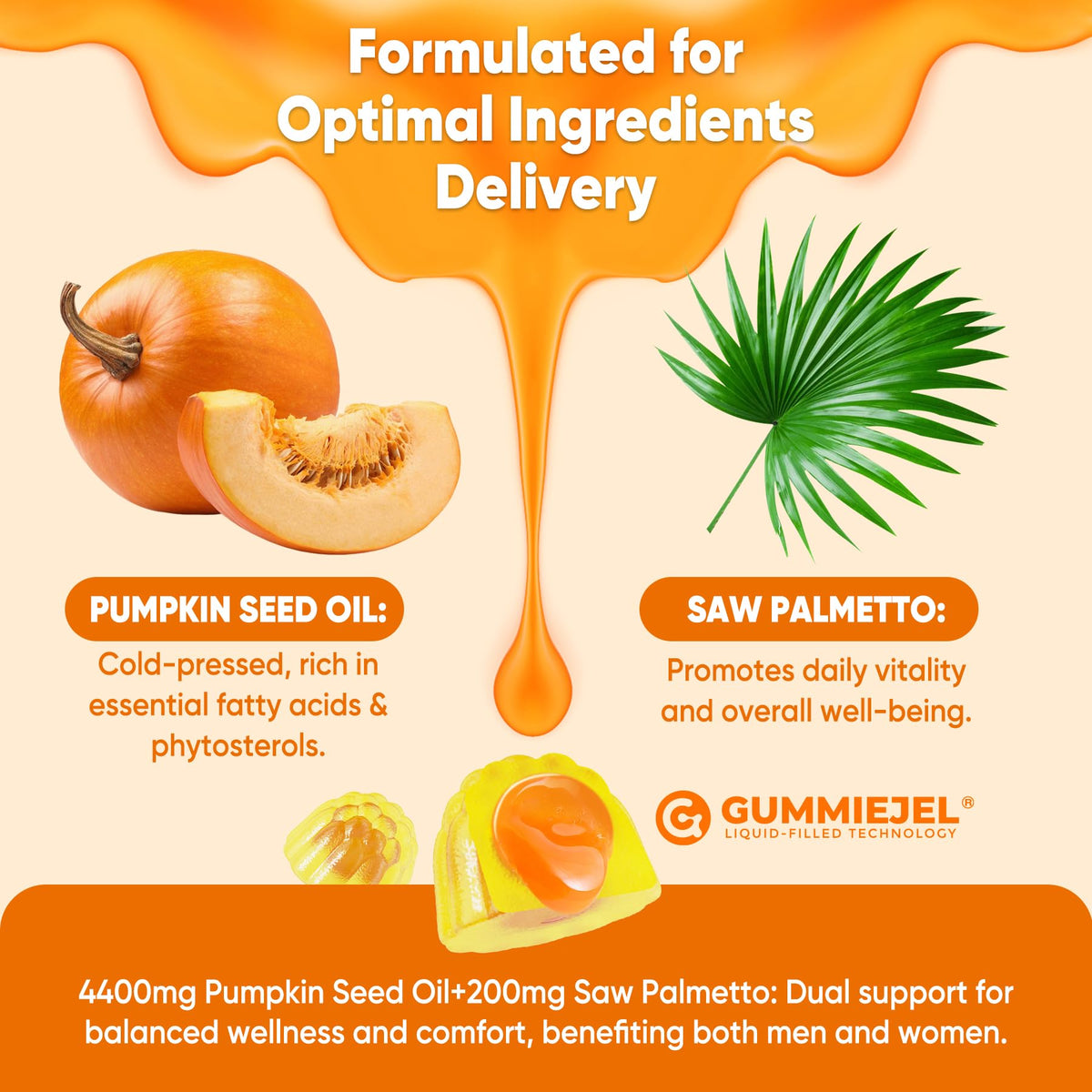 Gummies LILICARE huile de pépin de citrouille avec ingrédients