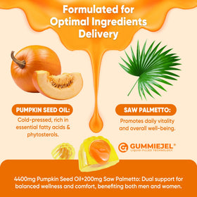 Gummies LILICARE huile de pépin de citrouille avec ingrédients