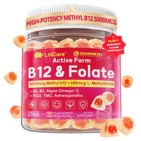 Gummies LILICARE Methyl B12 5000mcg et L-Méthylfolate en vue de face