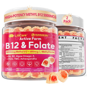 Gummies LILICARE Methyl B12 & Folate 5000mcg vue de face