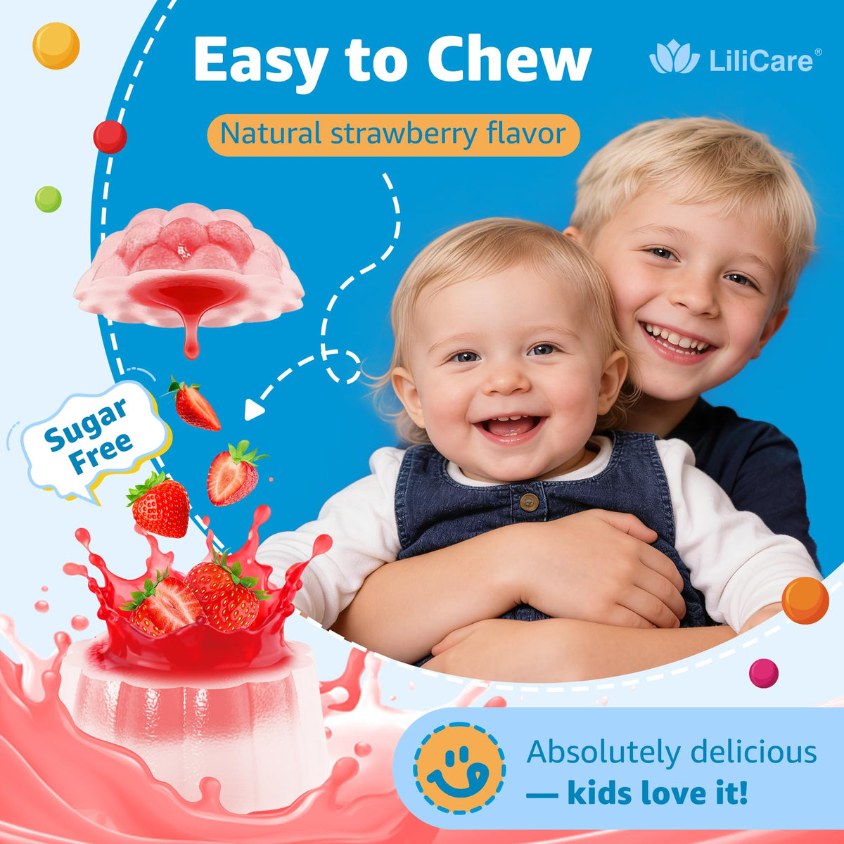Gummies LILICARE montrant les vitamines incluses